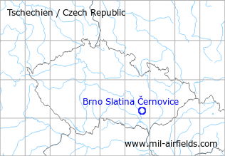 Map with location of Brno Černovice Slatina Airfield