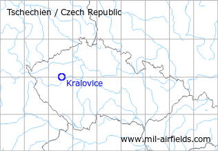 Karte mit Lage Flugplatz Kralovice, Tschechien