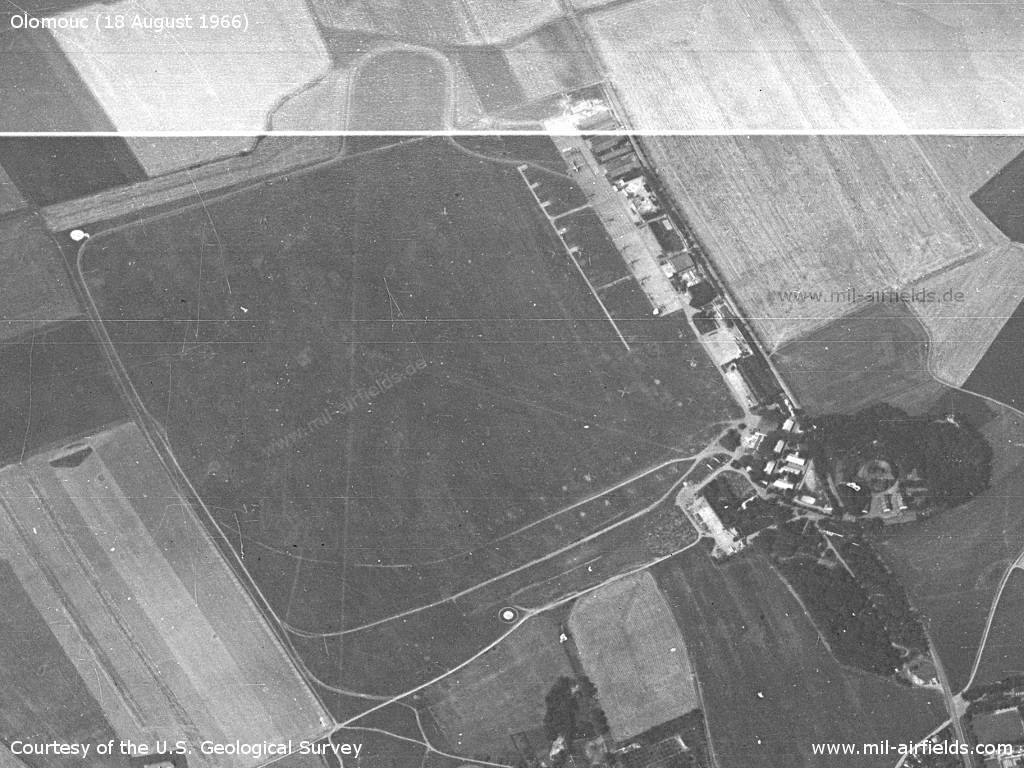 Flugplatz Olomouc auf einem Satellitenbild 1966