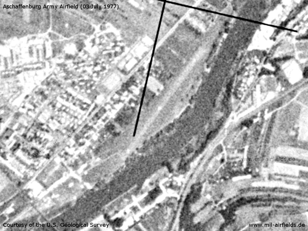 Aschaffenburg Army Airfield (AAF) auf einem Satellitenbild 1977