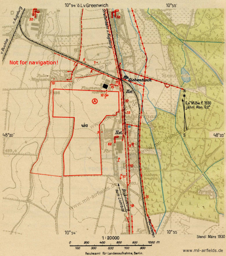 Karte Haunstetten 1930