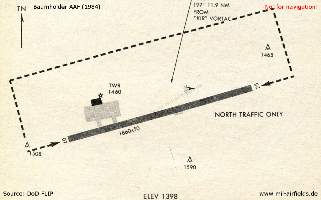 Baumholder Army Airfield im Jahr 1984