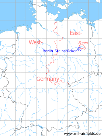 Map with location of Berlin Steinstuecken helicopter landing area
