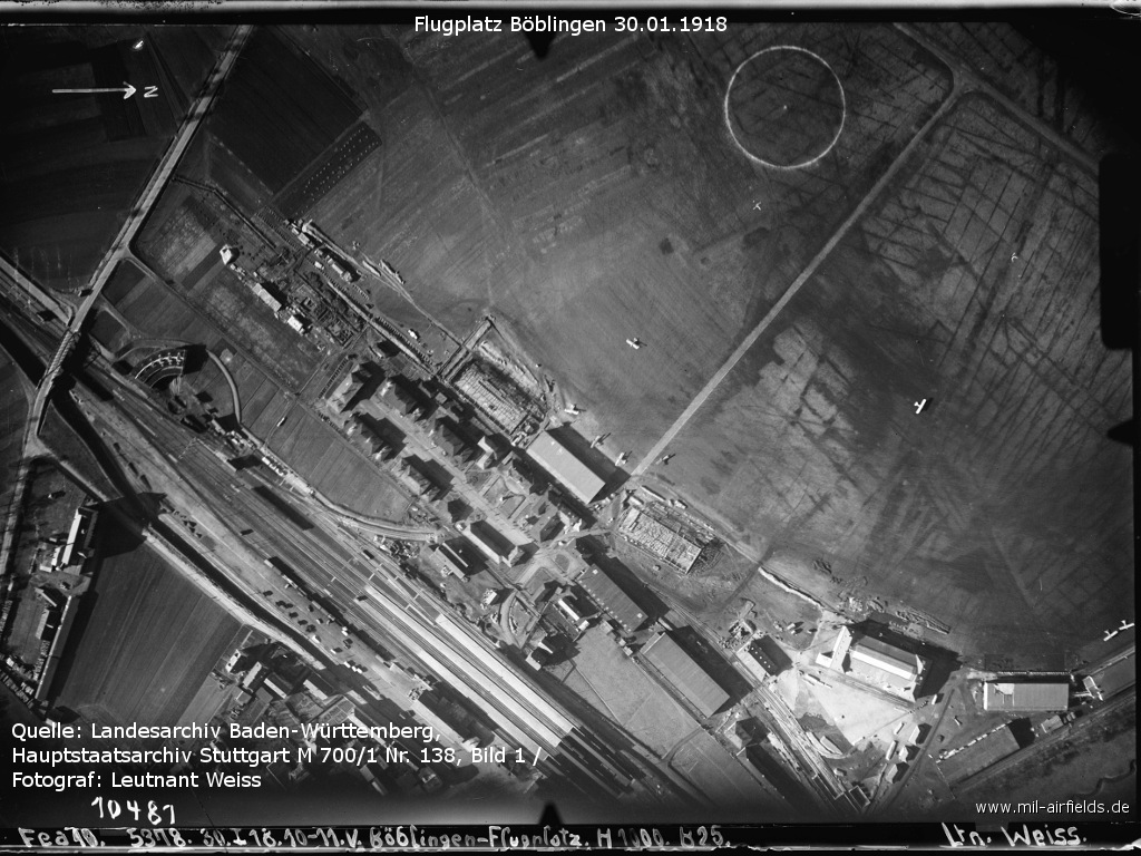 Aerial picture of Böblingen airfield 1918