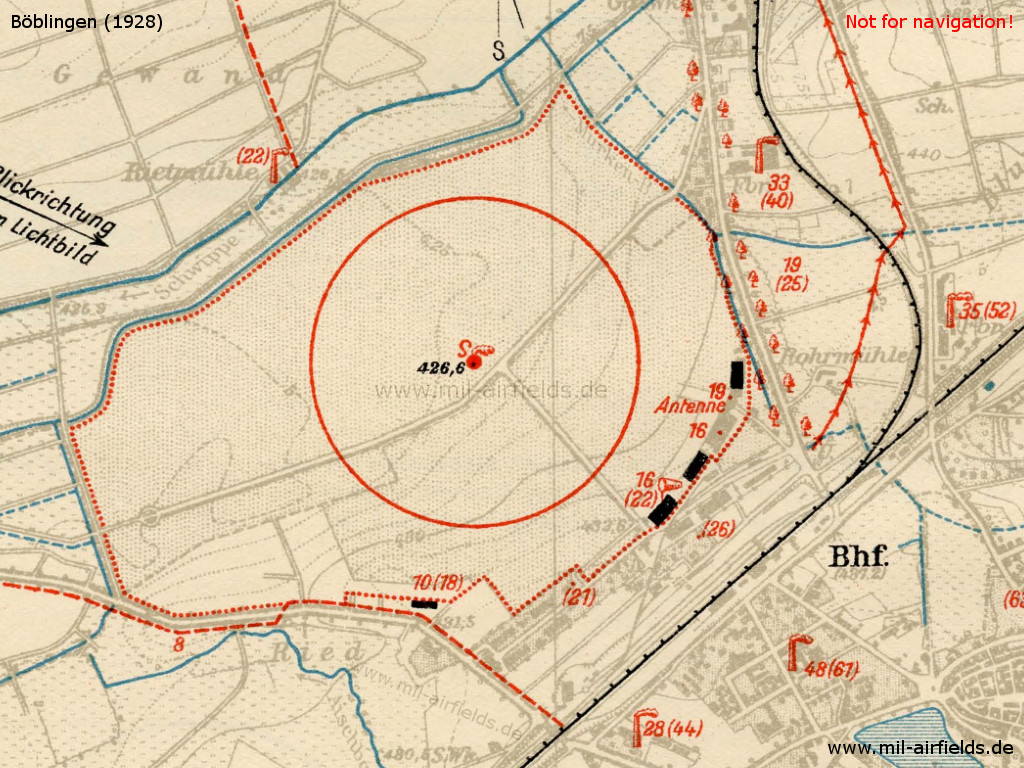 Map Böblingen airfield 1928