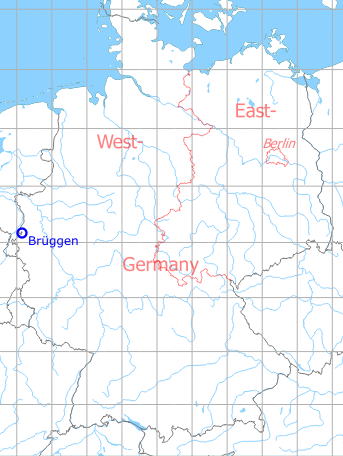 Map with location of RAF Brüggen, Germany