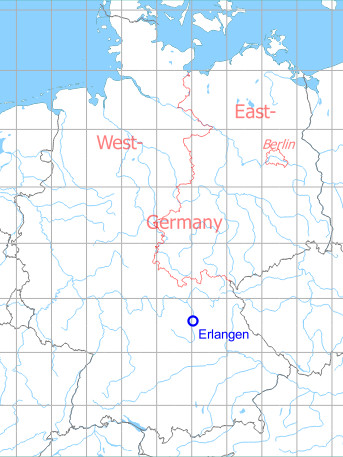 Map with location of Erlangen airfield