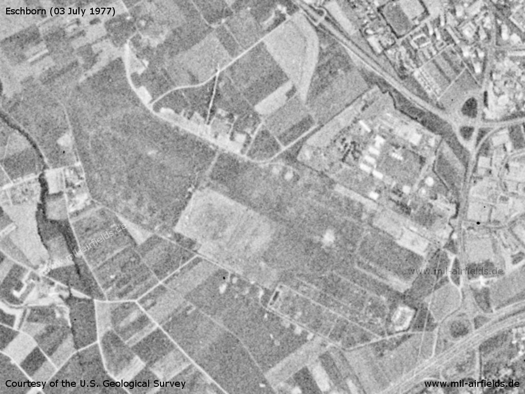 Flugplatz Eschborn bei Frankfurt auf einem Satellitenbild 1977