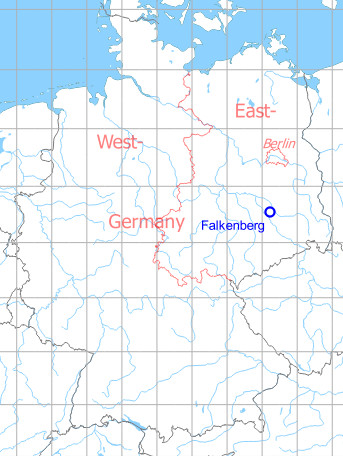 Map with location of Falkenberg Air Base, Germany