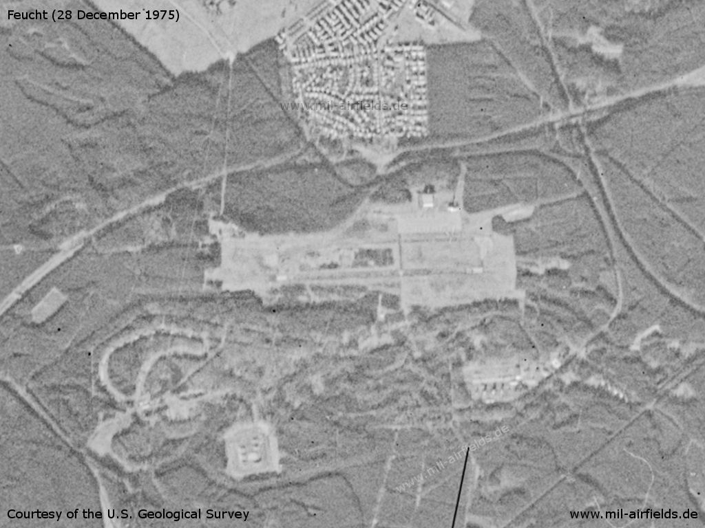 Flugplatz US Army Feucht auf einem Satellitenbild 1975