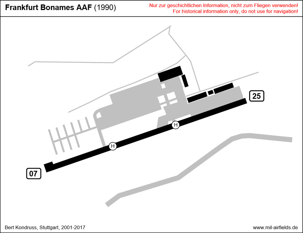 Map of Frankfurt Bonames Maurice Rose Army Airfield