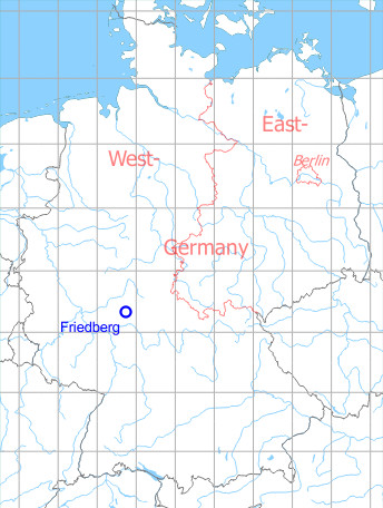 Map with location of Friedberg Army Airfield AAF
