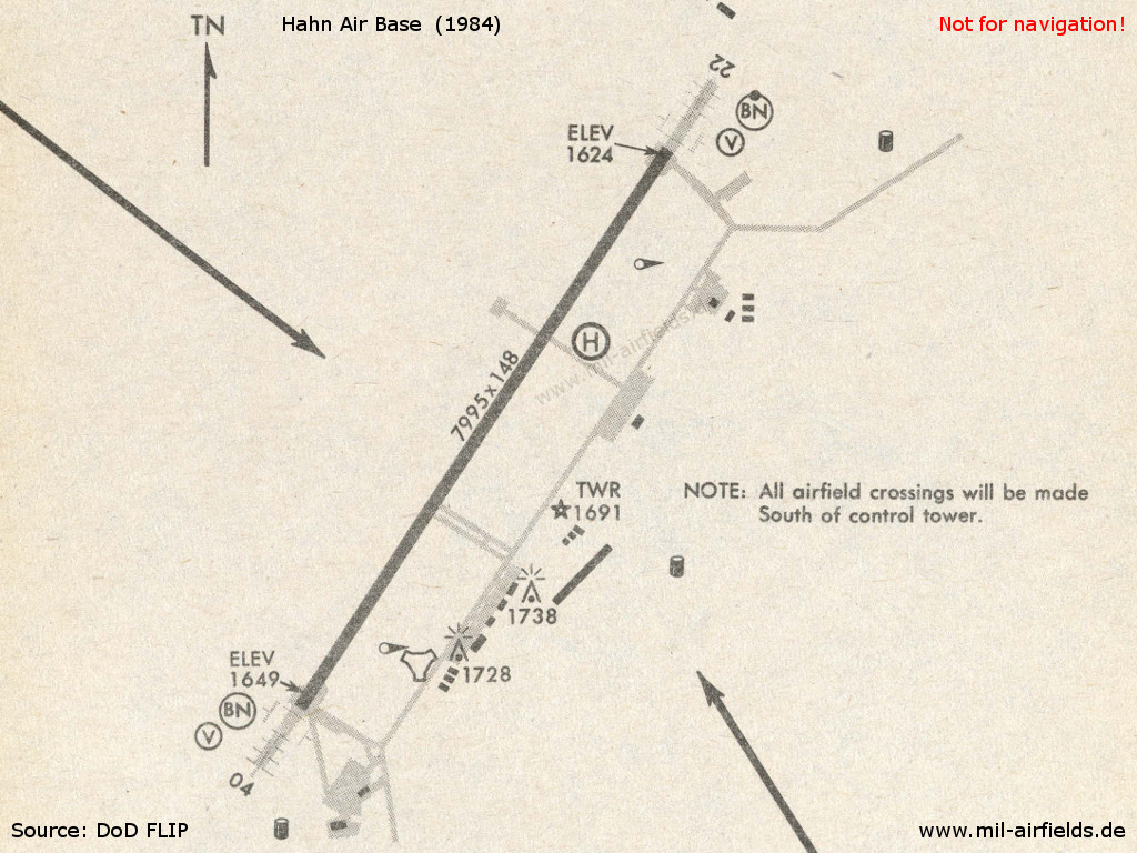 Karte Flugplatz Hahn 1984
