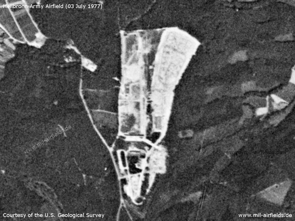 Heilbronn Army Airfield AAF, Germany, on a US satellite image 1977