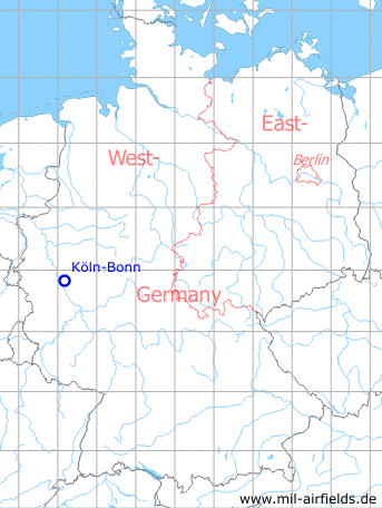Map with location of Cologne Bonn airport
