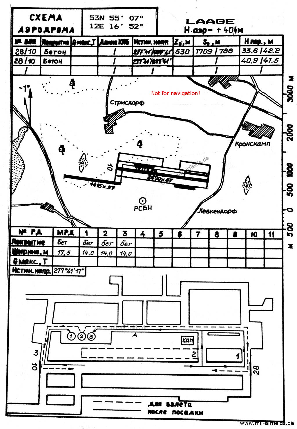 Karte NVA-Flugplatz Laage 1989