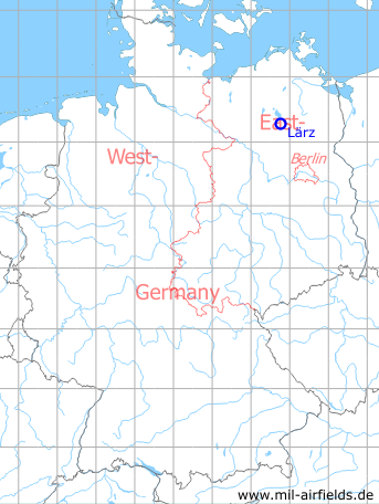 Map with location of Lärz Air Base