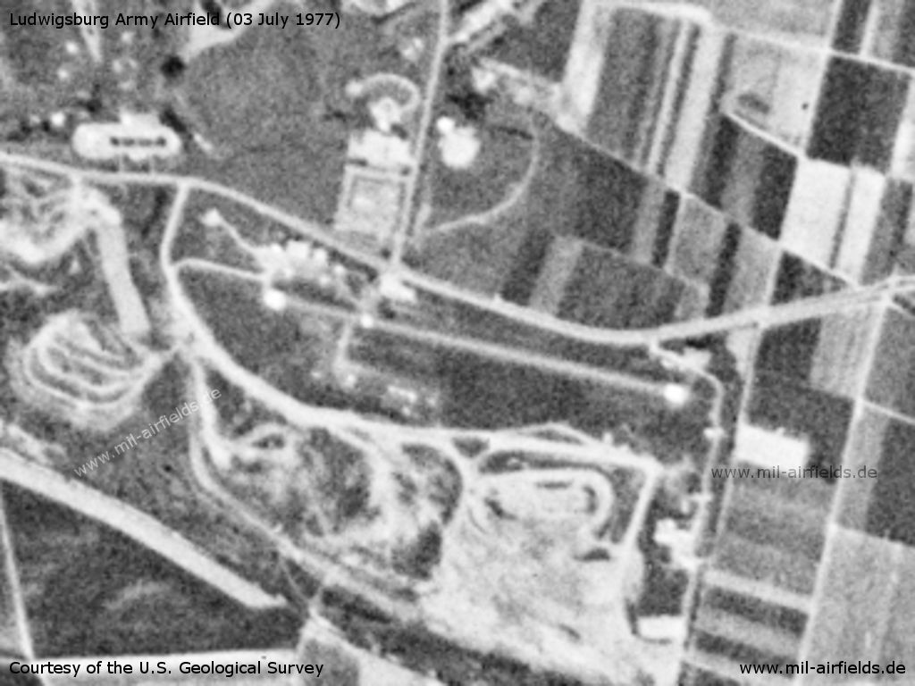Ludwigsburg Army Airfield AAF auf einem Satellitenbild 1977
