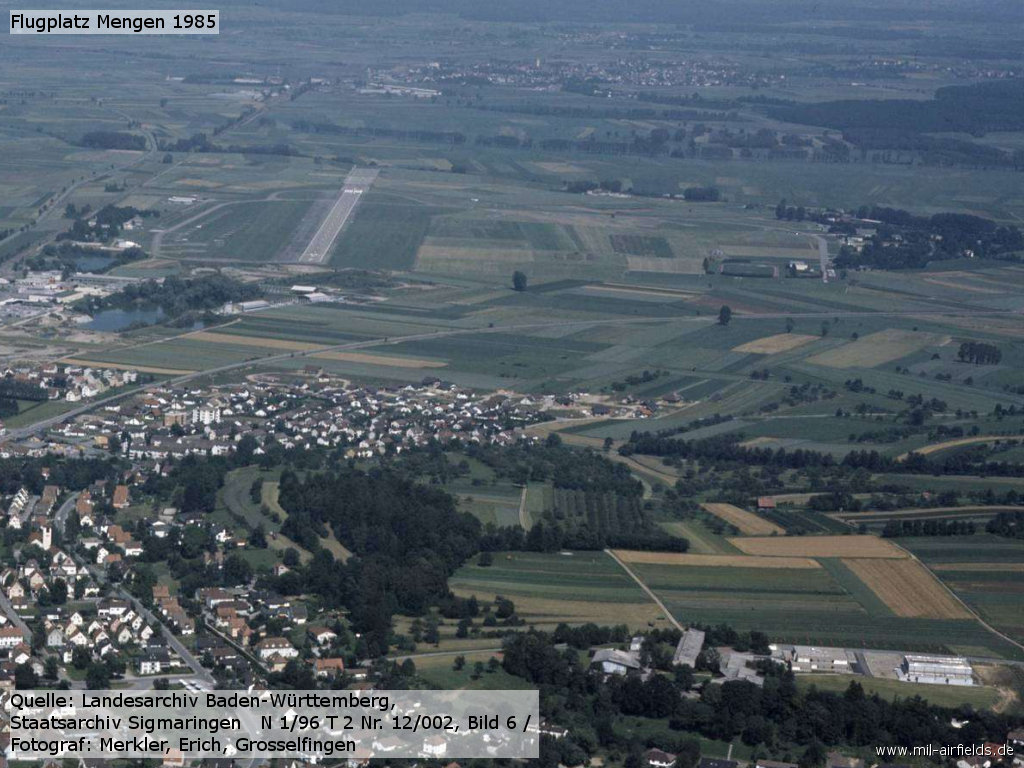 Aerial picture of Mengen airfield in 1985