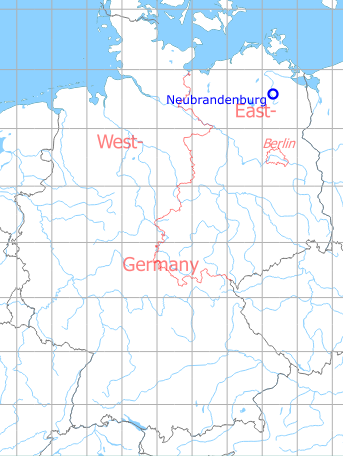 Map with location of Neubrandenburg Air Base, Germany