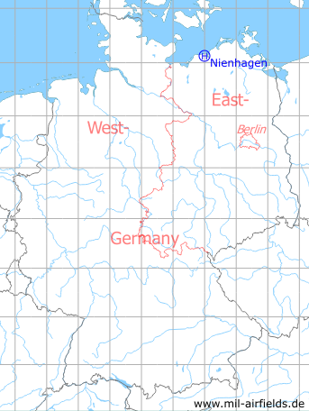 Map with location of Nienhagen Anti-aircraft Missile Unit 4332, East Germany