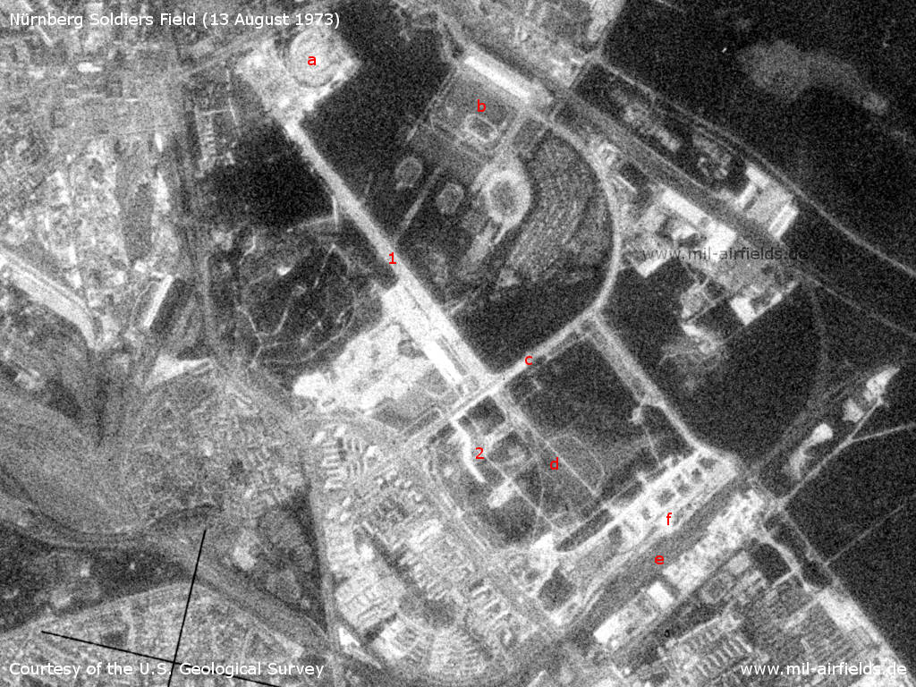 Nürnberg Soldiers Field Army Airfield, Germany, on a US satellite image 1973