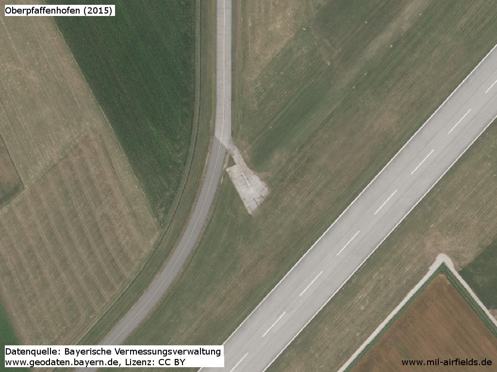Aerial picture remains of taxiway to former runway end