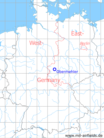 Map with location of Obermehler Obermehler-Schlotheim Airfield, Germany