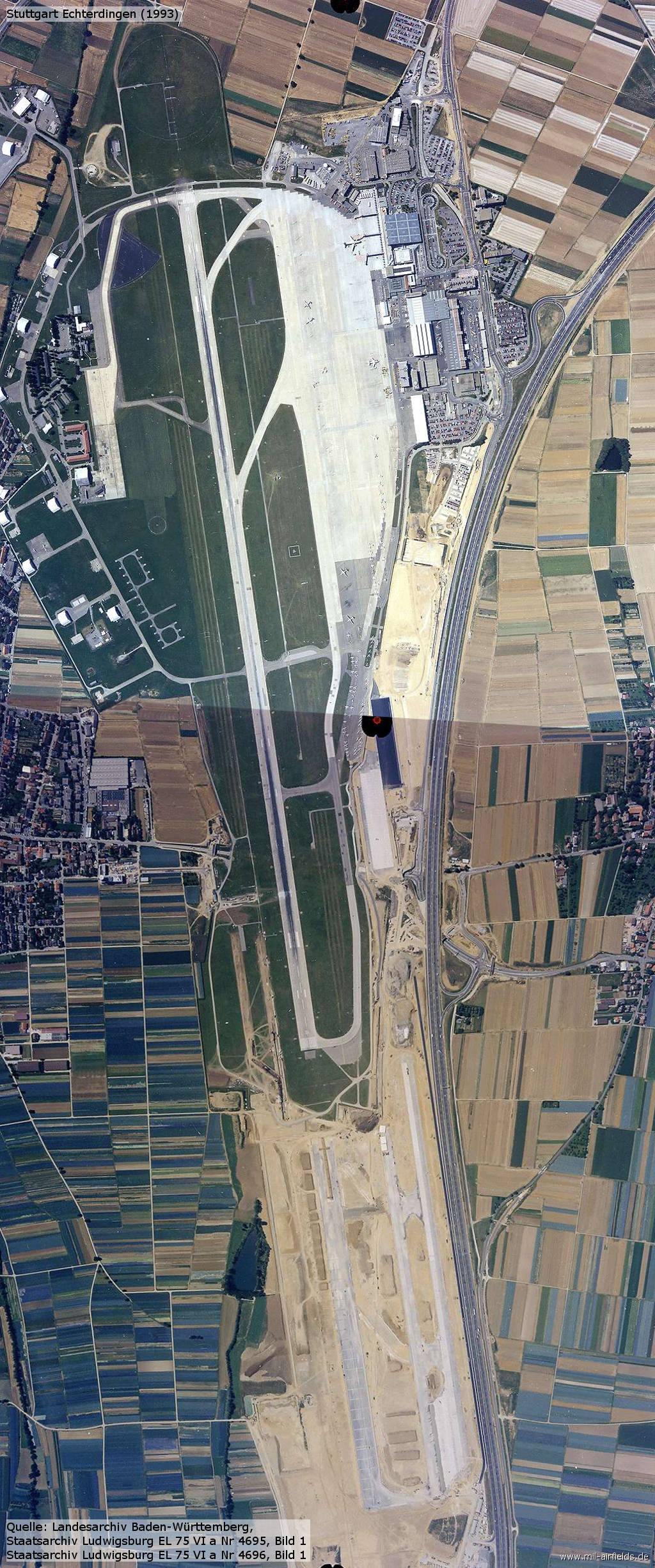 Flughafen Stuttgart Luftbild 1993