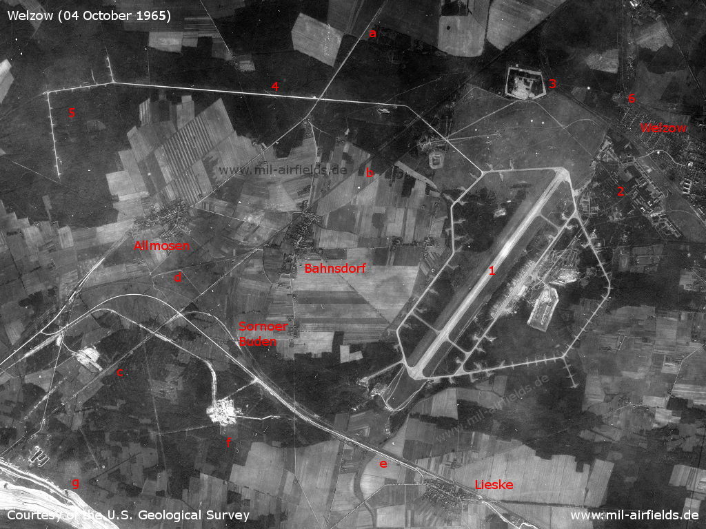Flugplatz Welzow auf einem Satellitenbild 1965