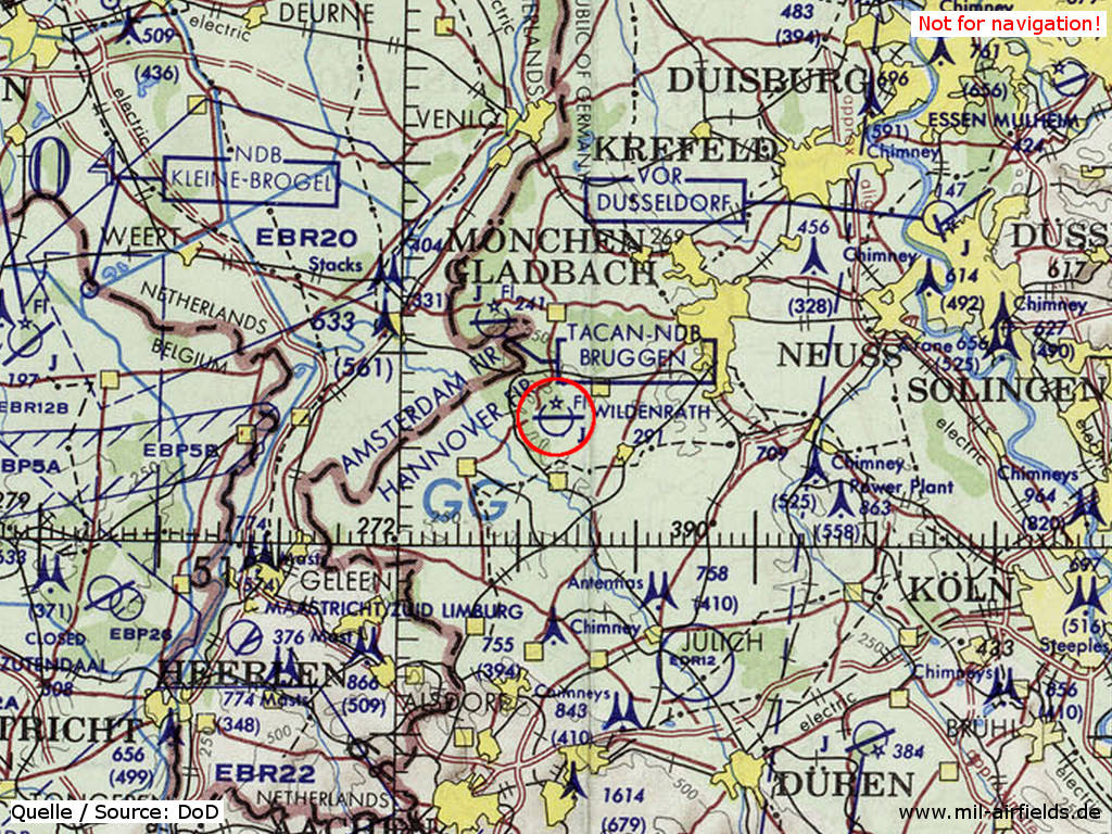 Wildenrath Air Base on a US map 1972