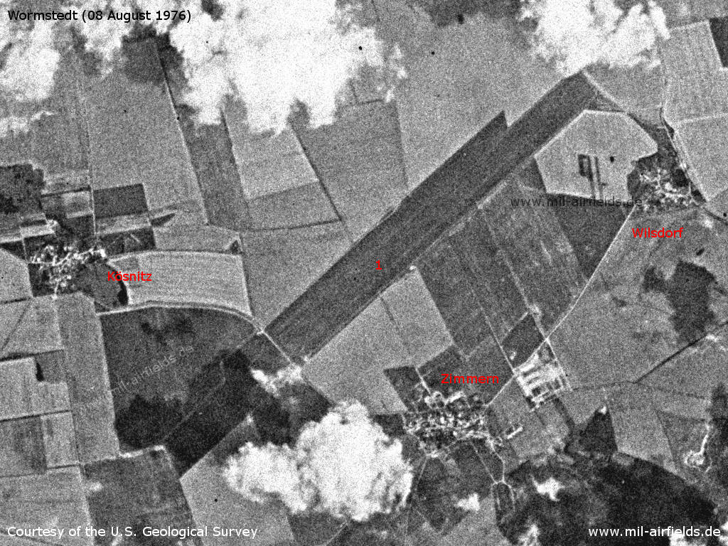Wormstedt Airfield, GDR, on a US satellite image 1976