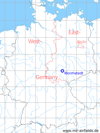 Map with location of Wormstedt Airfield, Germany