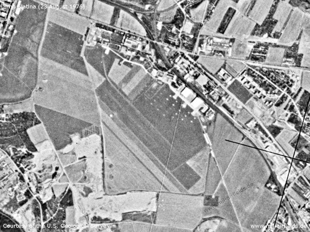Brno Slatina Airfield, Czechia, on a US satellite image 1976