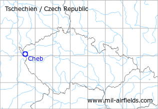 Map with location of Cheb Airfield, Czech Republic