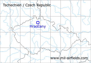 Map with location of Hradčany/Mimon Air Base, Czech Republic
