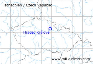 Karte mit Lage Flugplatz Hradec Králové, Tschechien