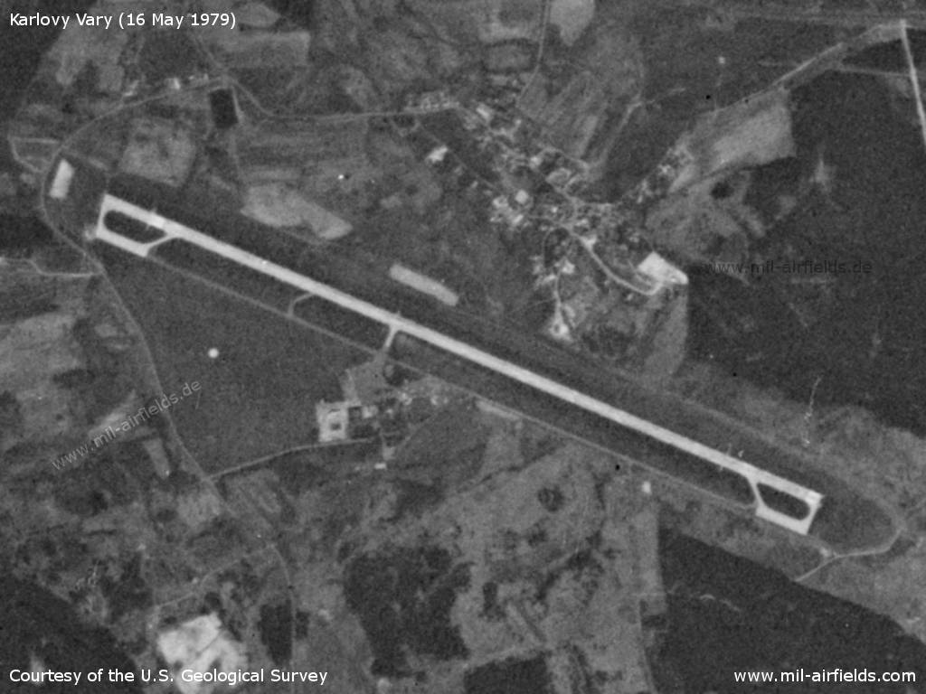 Karlovy Vary Airport, Czech Republic, on a US satellite image 1979