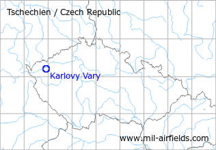Karte mit Lage Flughafen Karlovy Vary, Tschechien