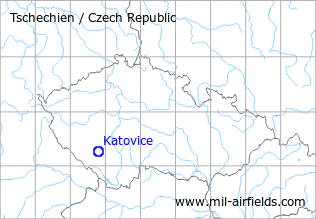 Karte mit Lage Flugplatz Katovice, Tschechien