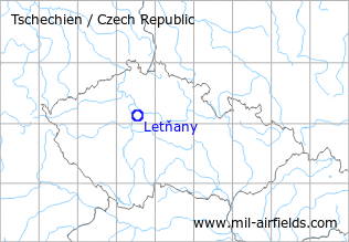 Karte mit Lage Flugplatz Letňany, Tschechien