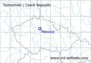 Map with location of Milovice Air Base, Czech Republic