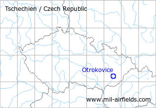 Map with location of Otrokovice Airfield, Czech Republic