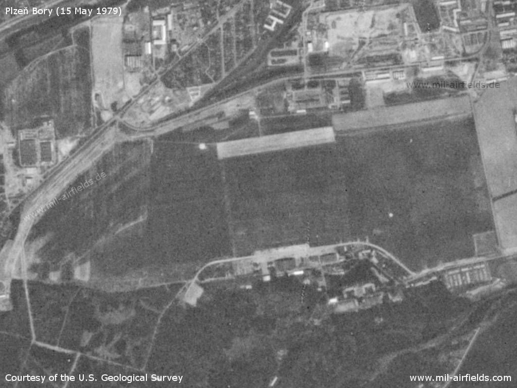Plzeň Bory Heliport, Czech Republic, on a US satellite image 1979