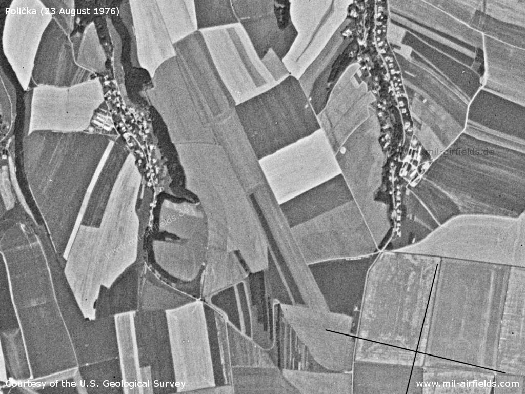 Polička Airfield, Czech Republic, on a US satellite image 1976