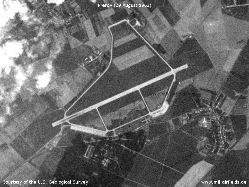 Přerov Air Base, Czech Republic, on a US satellite image 1962