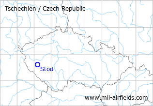 Map with location of Stod Airfield, Czech Republic