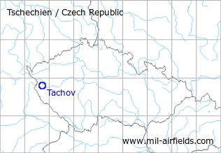 Karte mit Lage Flugplatz Tachov, Tschechien
