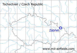Map with location of Zábřeh Airfield, Czech Republic