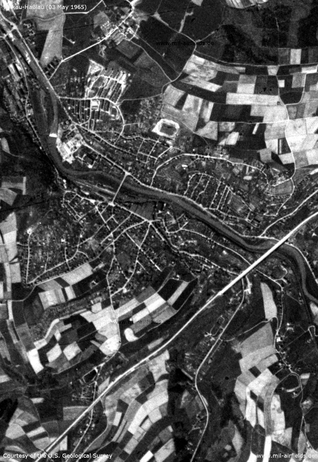Luftbild / Satellitenbild von Wilkau-Haßlau, DDR 1965